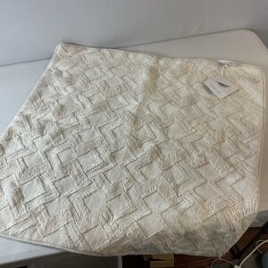Serena and Lily Paige Pillow Cover 24x24 Weave Ivory Embroidered Linen Soft